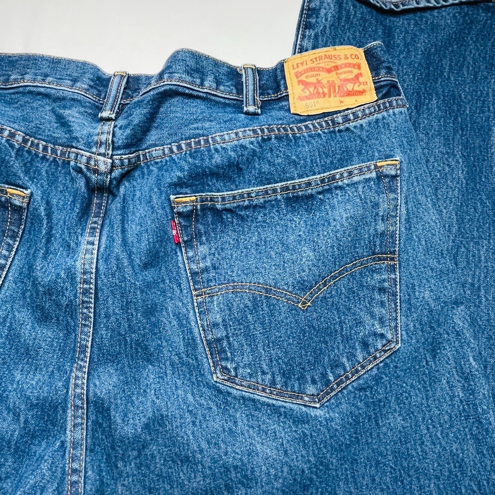 Levi's 501 Men's Measured W30 L30 Blue Button Fly Straight Jeans Red Tab 30x30 - Picture 11 of 16